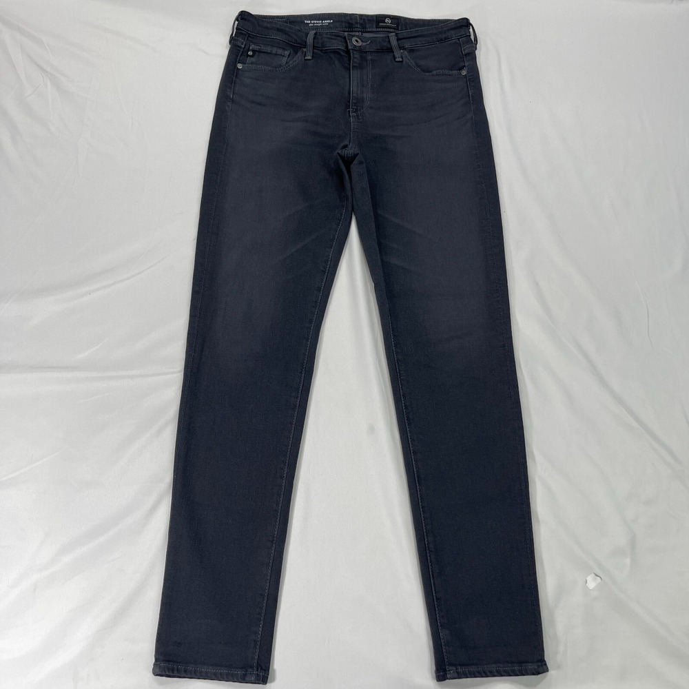 AG Jeans The Stevie Ankle Slim Straight‎ 29x28 Women 27 Gray Adriano Goldschmied